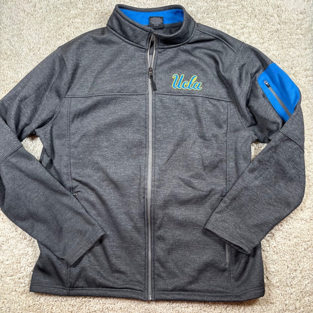 Colosseum UCLA Bruins Jacket Men‎ XXL Gray Full Zip Mock Neck Embroidered